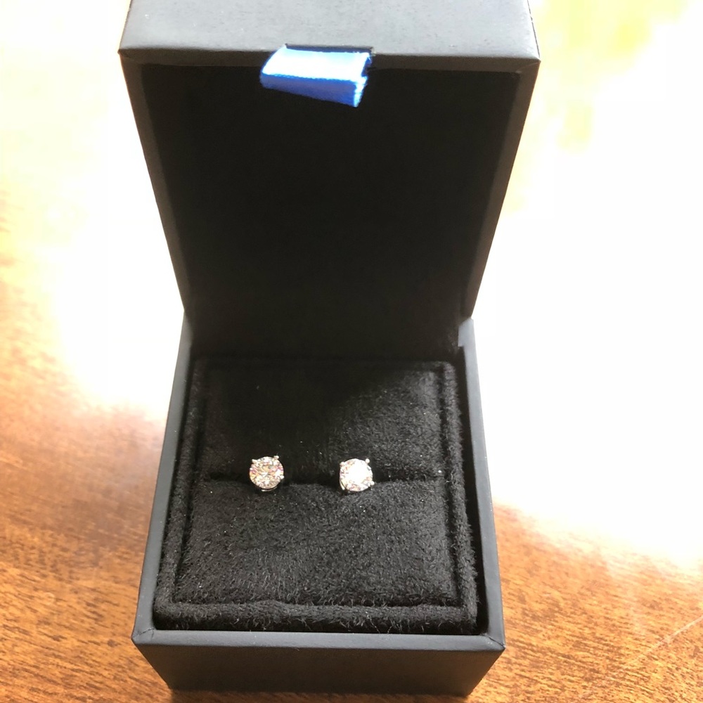 White crystal earrings